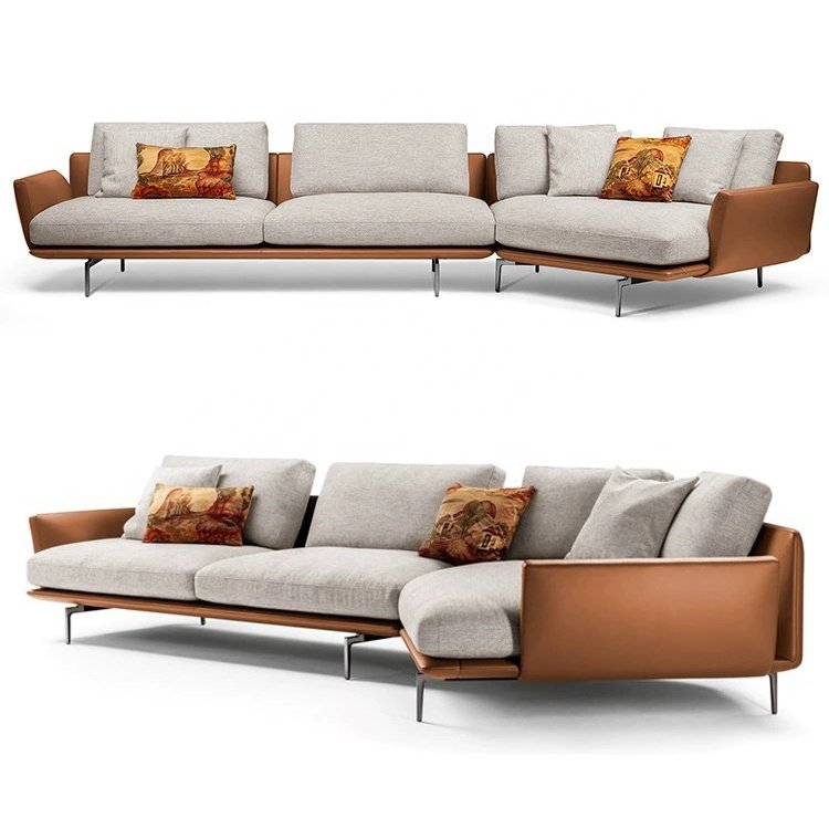 Top china Italy style exotic real leather home furniture living room luxury corner sofas