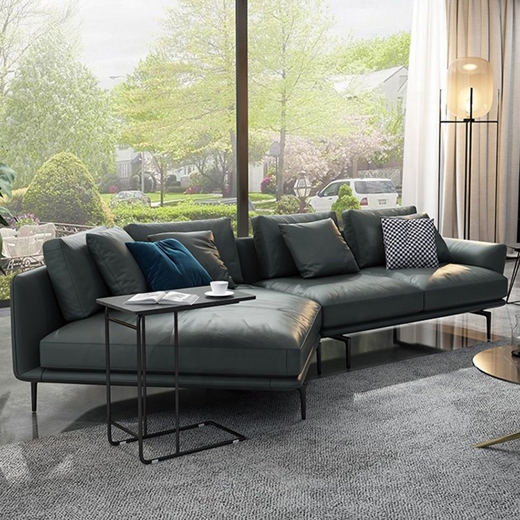 Top china Italy style exotic real leather home furniture living room luxury corner sofas