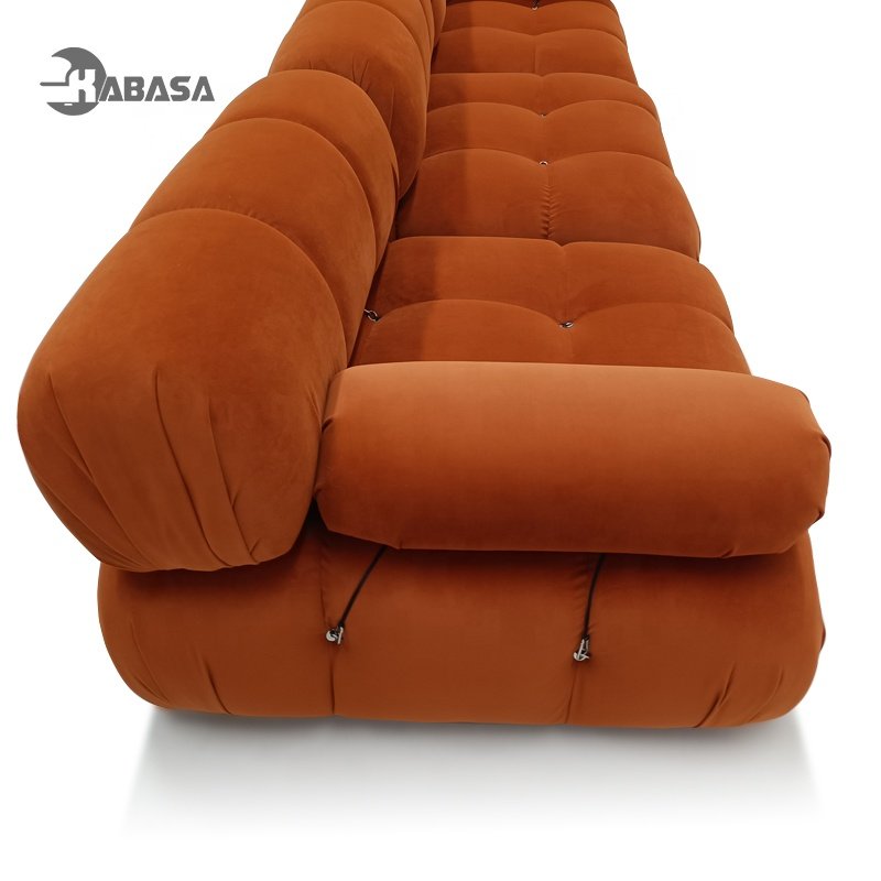 Kabasa Nordic l shape Sectional sofa With Ottoman Modular Combination Velvet Mario Bellini Sofa Long Couch