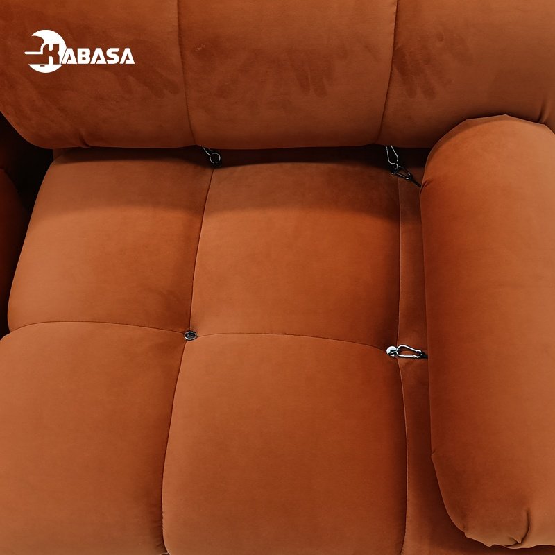 Kabasa Nordic l shape Sectional sofa With Ottoman Modular Combination Velvet Mario Bellini Sofa Long Couch