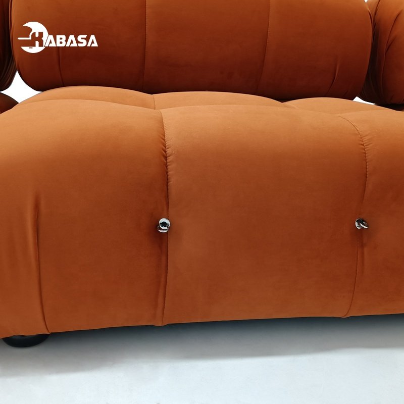 Kabasa Nordic l shape Sectional sofa With Ottoman Modular Combination Velvet Mario Bellini Sofa Long Couch