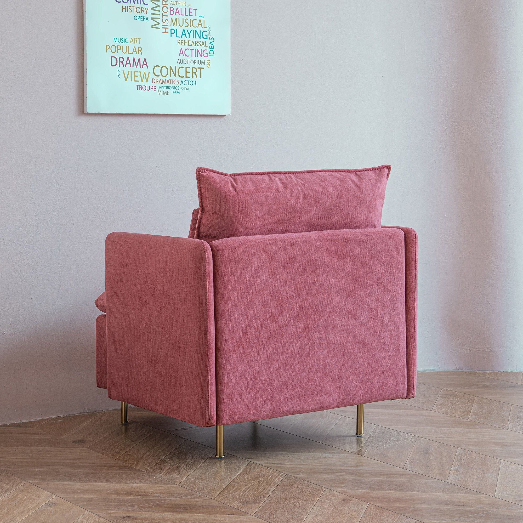 New design pink color salon chair one single seater sofa chair for home living room loft apartment office sofa furniture