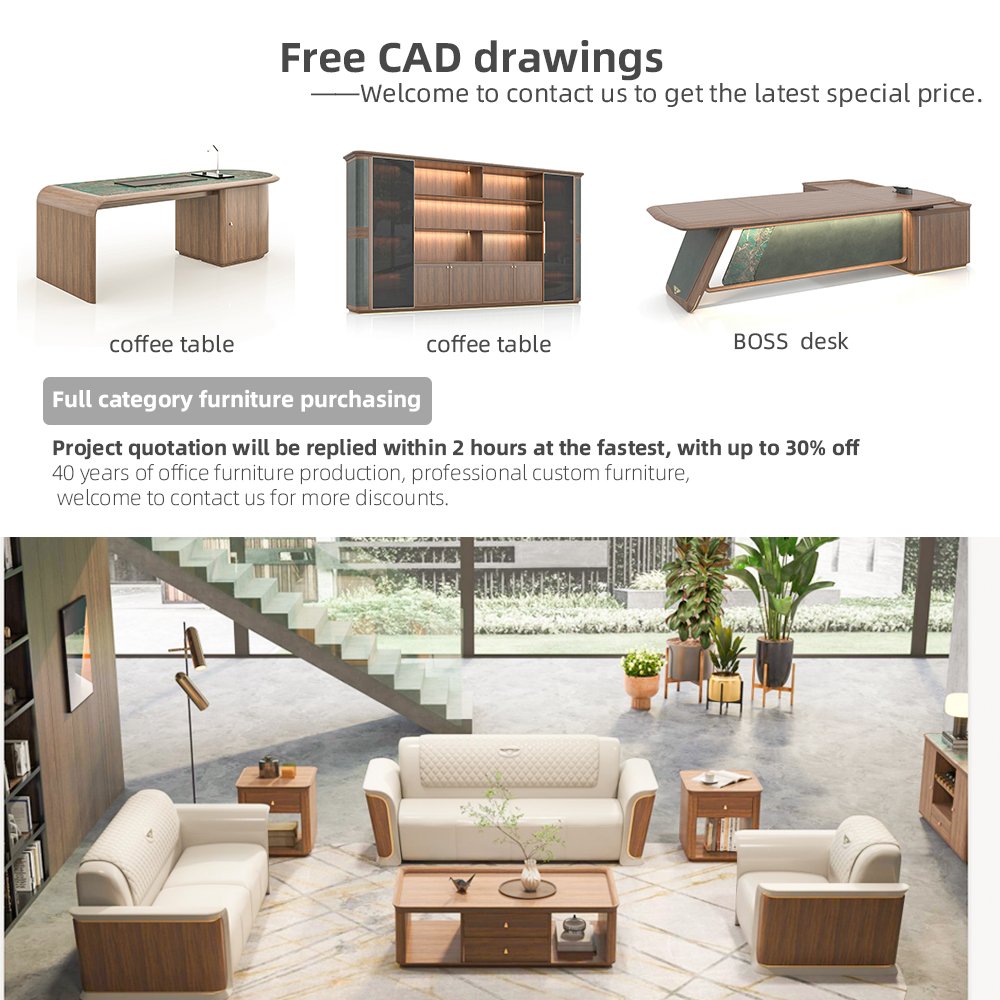 Hot Sale Office Furniture Modern Comfortable and Minimalist Office Sofa Sectional Sofa Set European Style Sofa in Leather