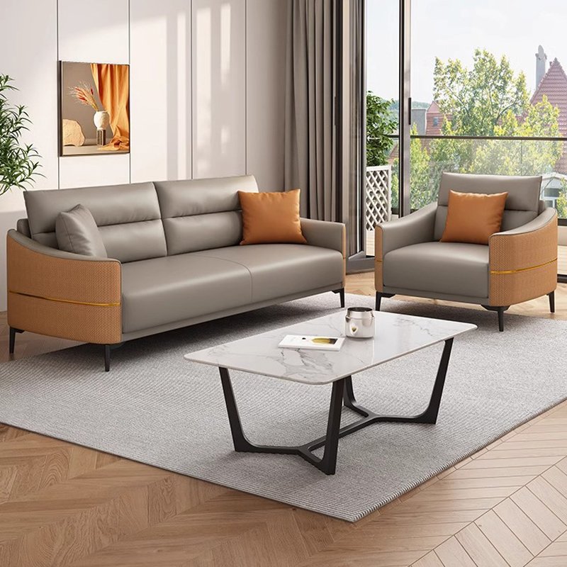 Modern Nordic Design Modular 2-Seater Leather Office Sofa Set European Style Schools Workshops Home Offices Commercial Reception