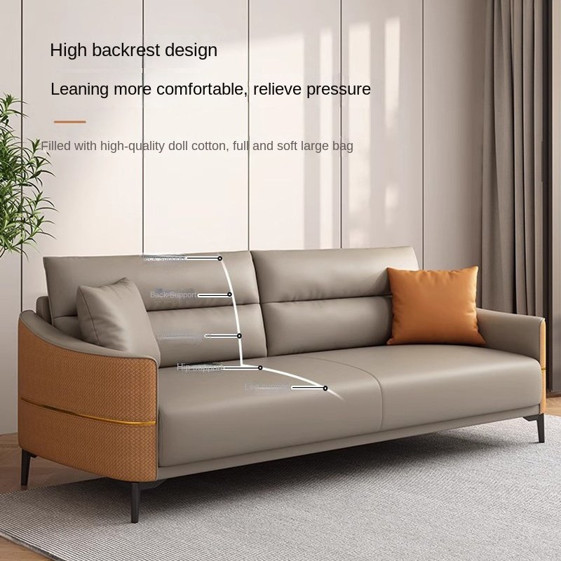 Modern Nordic Design Modular 2-Seater Leather Office Sofa Set European Style Schools Workshops Home Offices Commercial Reception