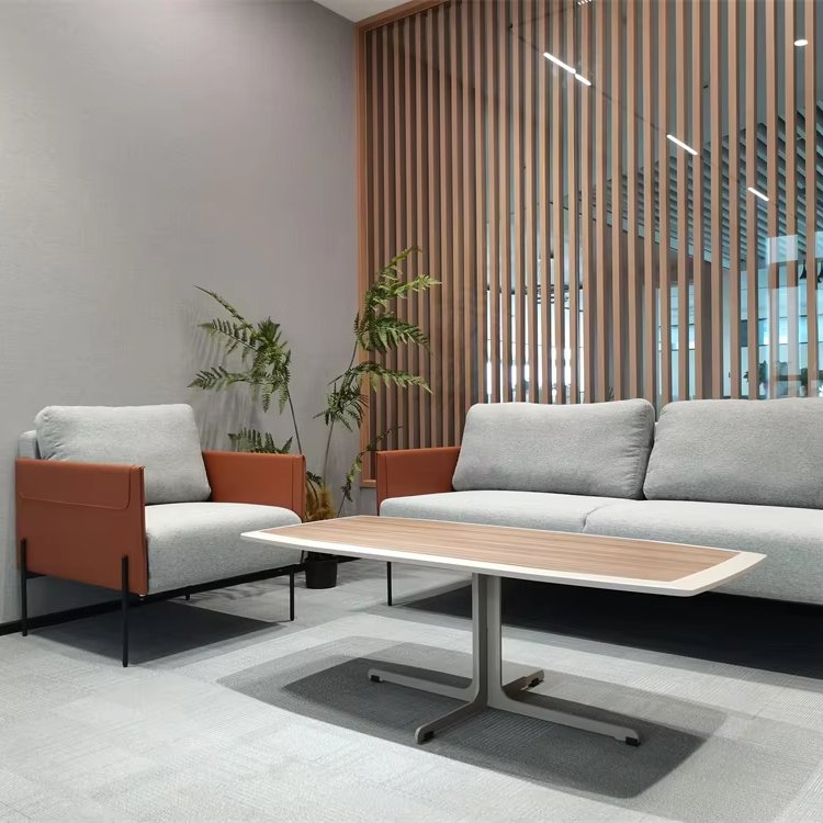 Modern Modular Office Sofa Set PU Leather and Fabric Cover couch for Living Room Hotel School Hospital Use