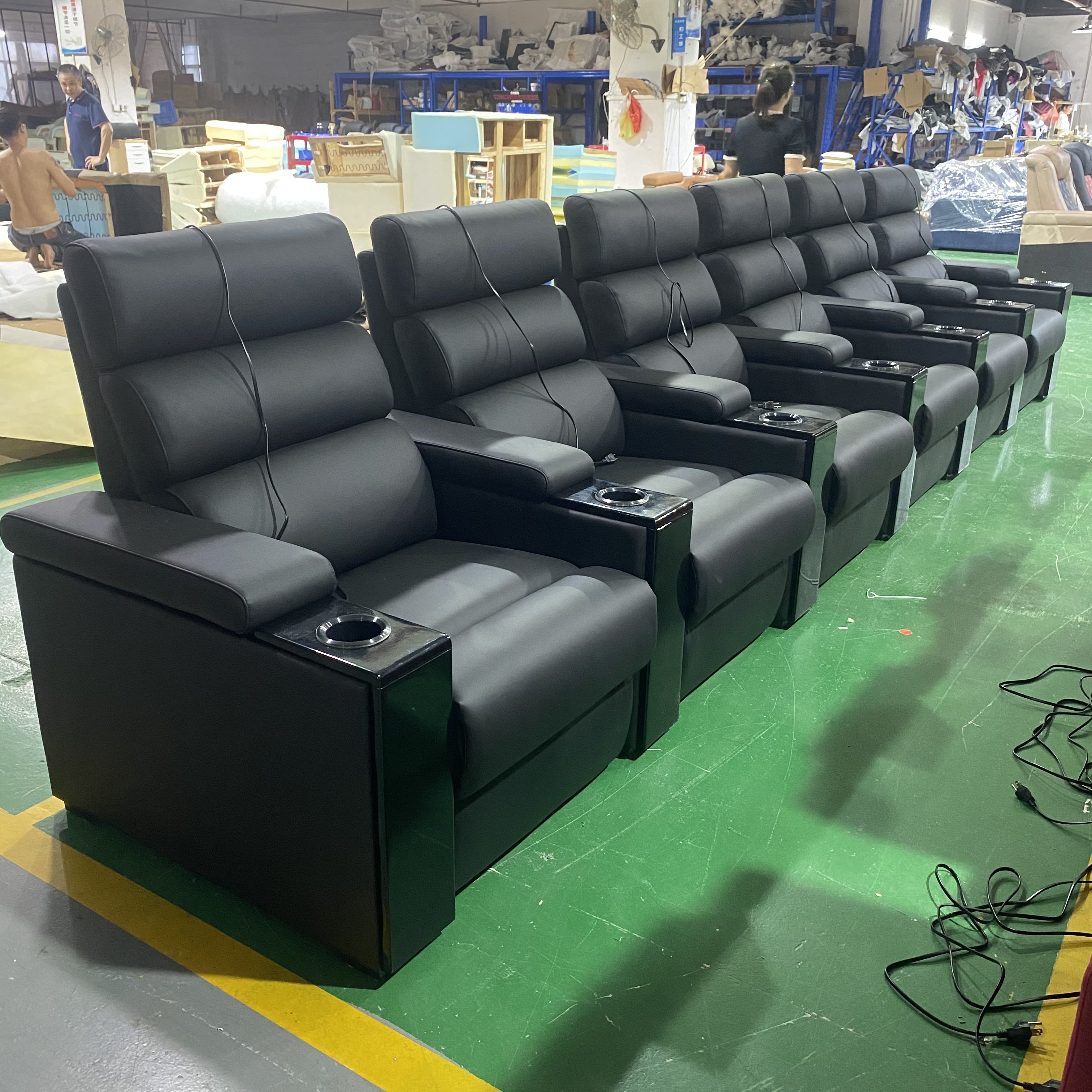 Modern vip theater Theater Seating Sectional sofa Massage chair Genuine Leather Theater Recliner Cinema Living room Furniture
