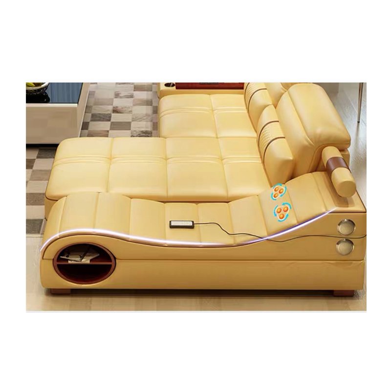 Top quality 6 seats living room sofas genuine leather sofa with massage sofa bed with USB wifi music player
