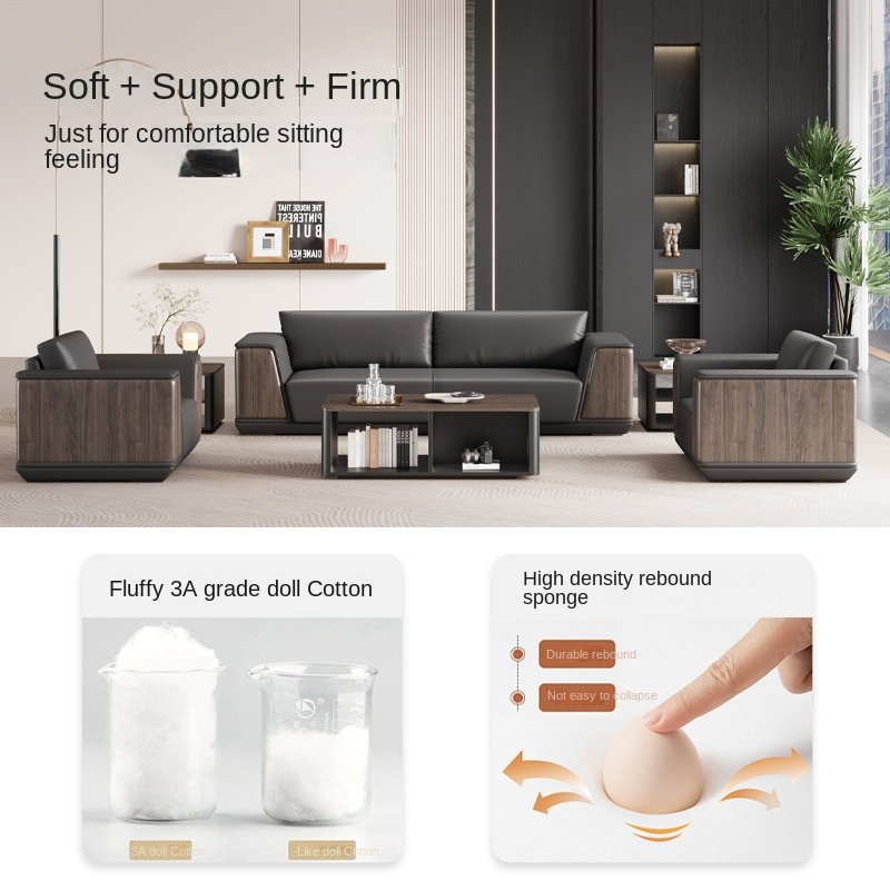 Modern Nordic Design Modular 2-Seater Leather Office Sofa Set European Style Schools Workshops Home Offices Commercial Reception