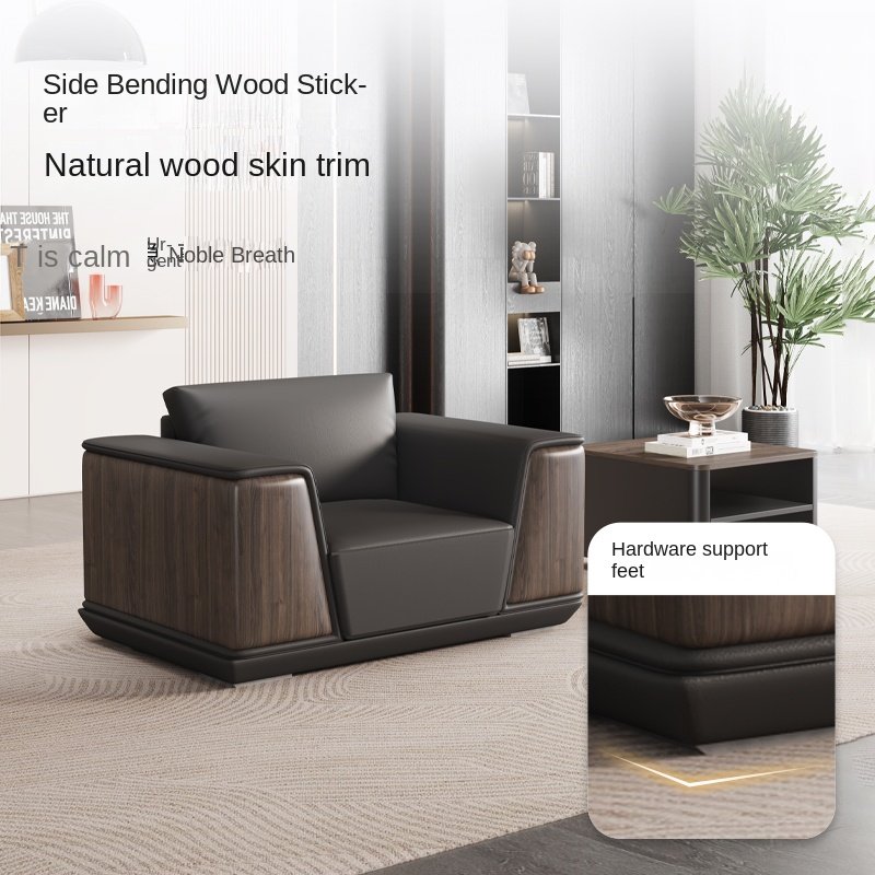 Modern Nordic Design Modular 2-Seater Leather Office Sofa Set European Style Schools Workshops Home Offices Commercial Reception