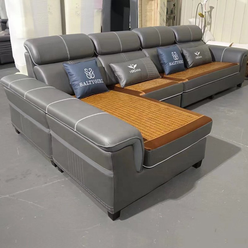Chinese factory modern living room furniture, customized L-shaped fabric sofa hotel corner fabric velvet sofa