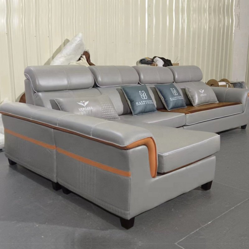 Chinese factory modern living room furniture, customized L-shaped fabric sofa hotel corner fabric velvet sofa