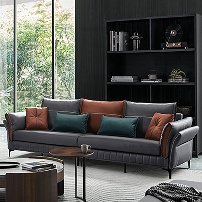 Wholesales Italy style Modern Living room home furniture Couch Velvet Fabric Leathaire Sofa set