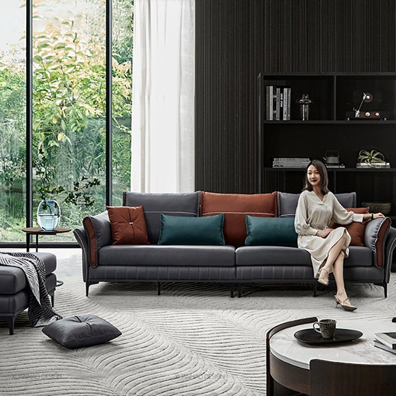 Wholesales Italy style Modern Living room home furniture Couch Velvet Fabric Leathaire Sofa set