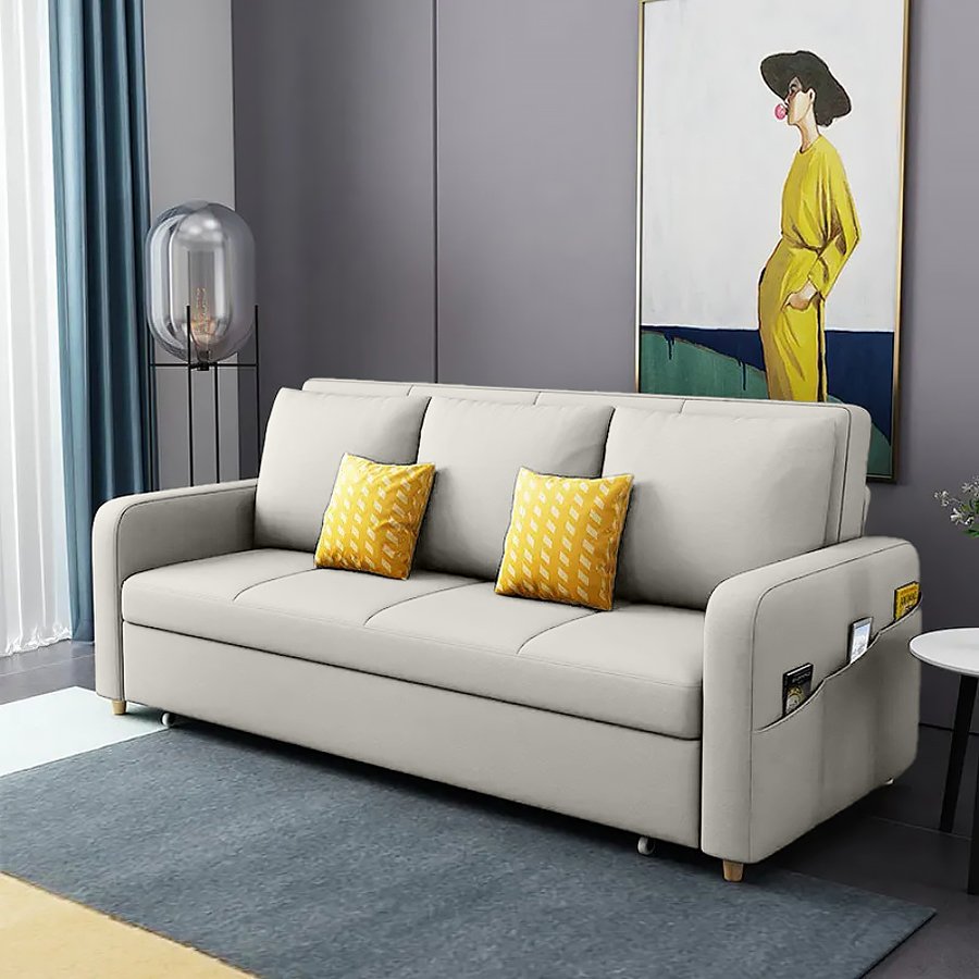 Multi-purpose Living Room Pull Out Sofa Set Furniture Modern Fabric Folding Corner Sofa Beds with Storage