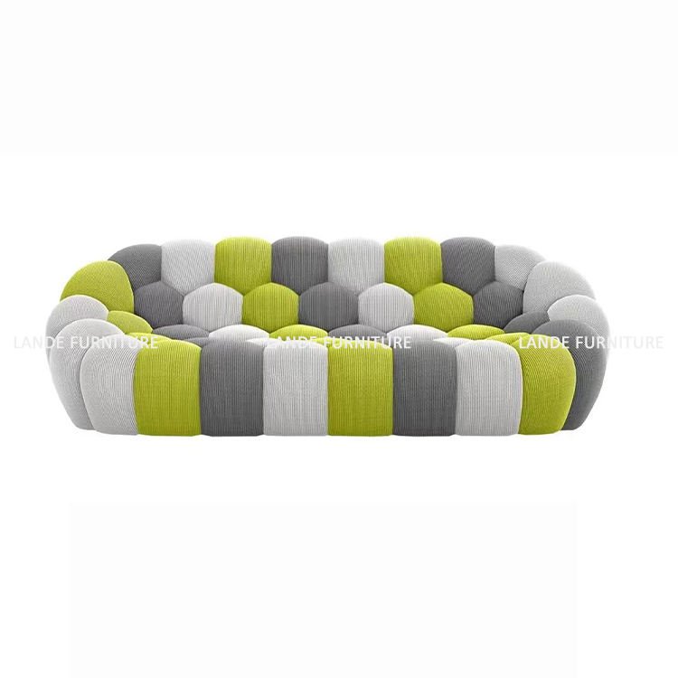 Contempo living room italian style art mueble velvet fabric coffee shop comfortable fabric sofa