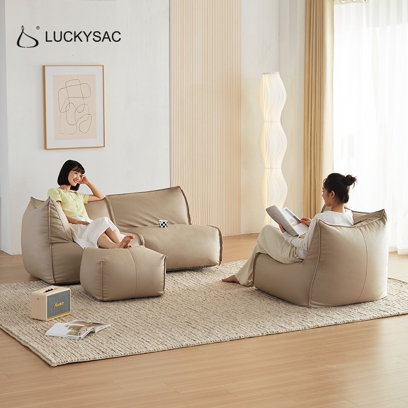 Indoor Modern Sectional Bean Bag Matched Modular Bean Bag Sofa Chairs Customized Sizes Beanbag Cover