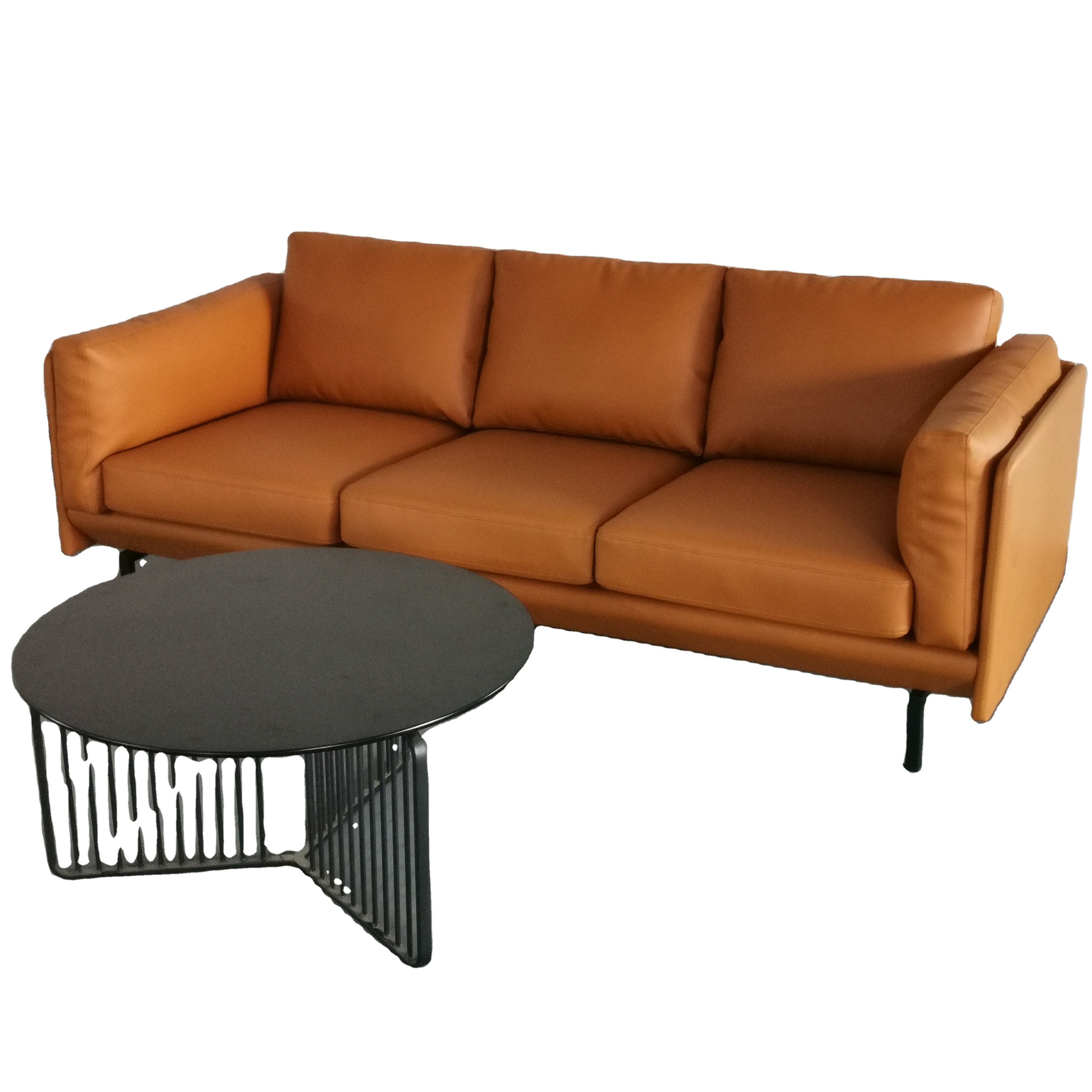 Hotel Office Furniture Reception Leisure Lounge Leather Living Room Love-Seat Sofa