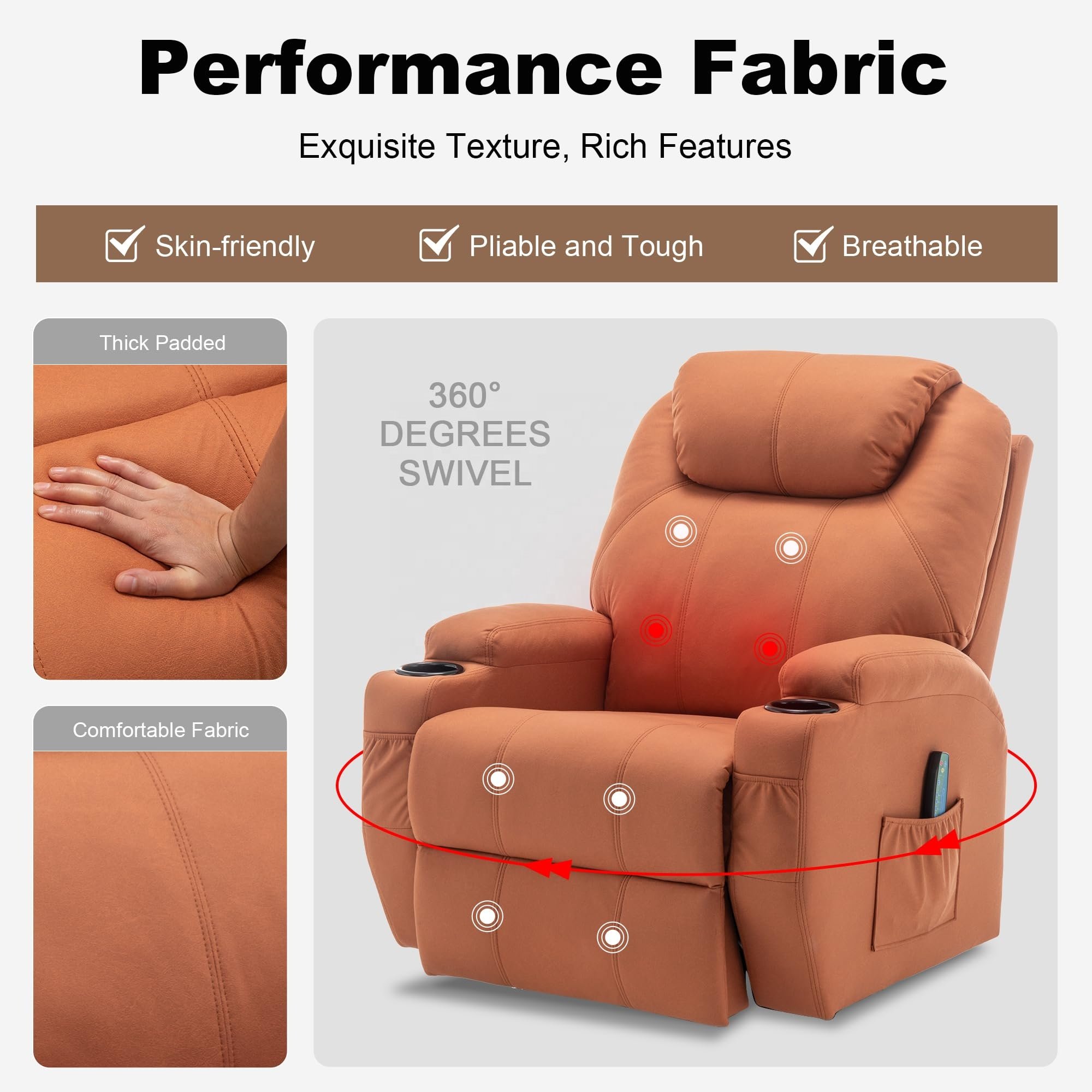 Leather Function Sofa Chair Massage Folding Sofa Reclining Electric Recliner Sofa