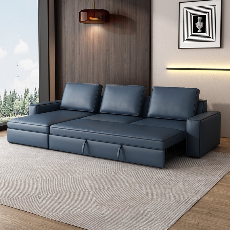 Large Storage Modern L Shape 3 Seater Leather Foldable Sofa Sleep Bed Sofa Bed