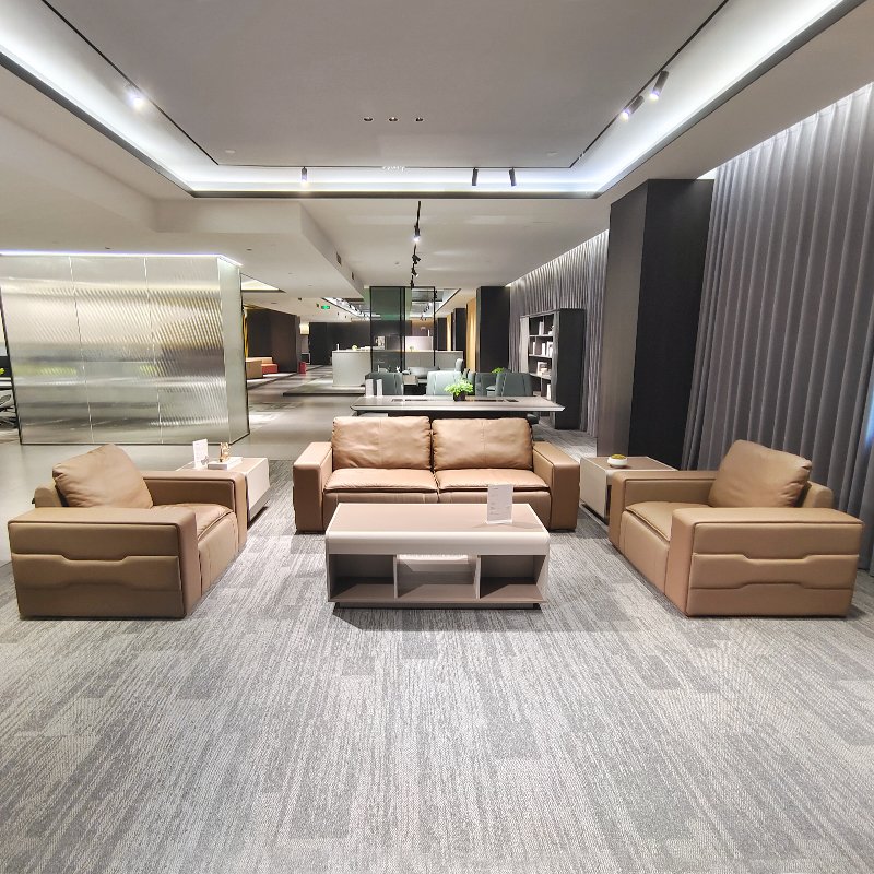High End China Manufacturer Customized Leather Office Sofa Set Modern Office Couch