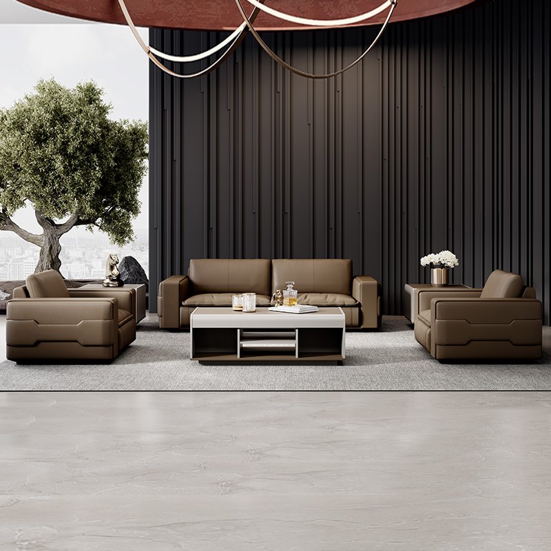 High End China Manufacturer Customized Leather Office Sofa Set Modern Office Couch
