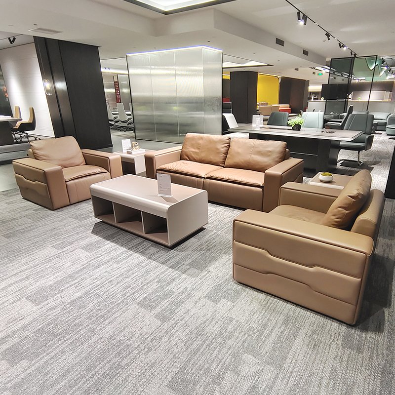 High End China Manufacturer Customized Leather Office Sofa Set Modern Office Couch