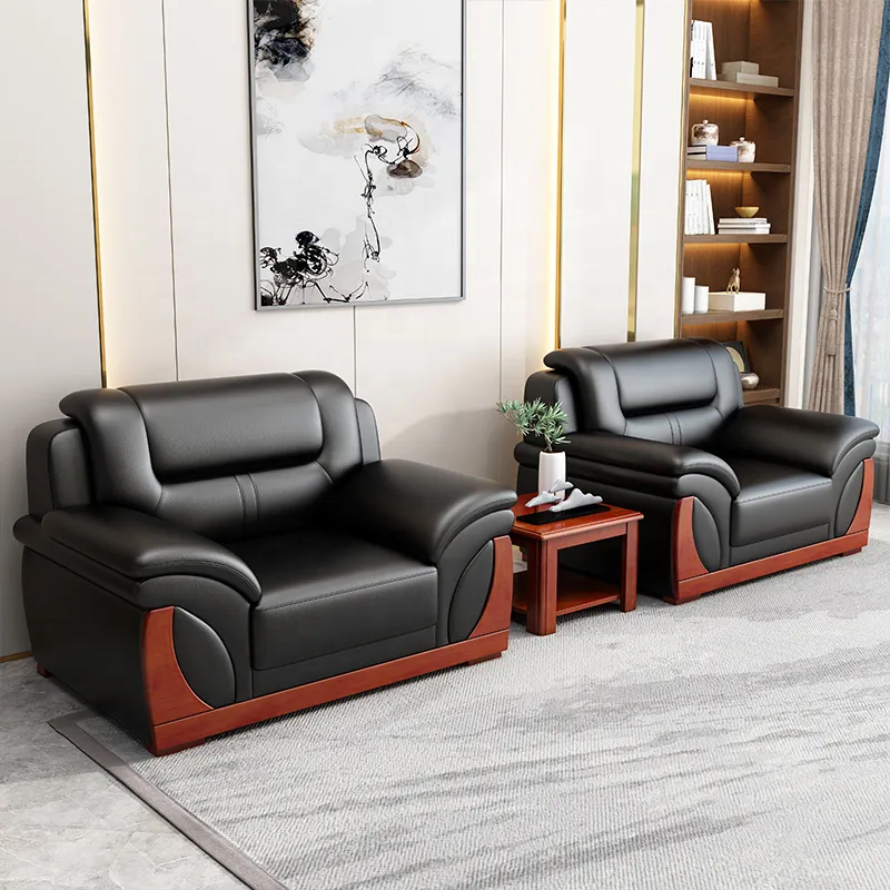 Hot Selling Latest Design Leather Office Sofa Sets Factory New Style Modern Rectangle Sectional Sofa Office Sofa Set Furniture