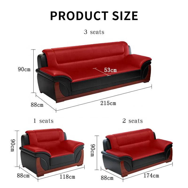 Hot Selling Latest Design Leather Office Sofa Sets Factory New Style Modern Rectangle Sectional Sofa Office Sofa Set Furniture
