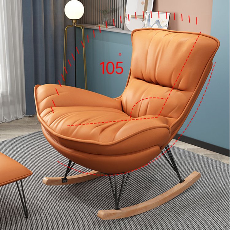 New Developed Large Nordic Fabric Upholstered Leisure Leg Relaxing Lazy Rocking Sofa Chair