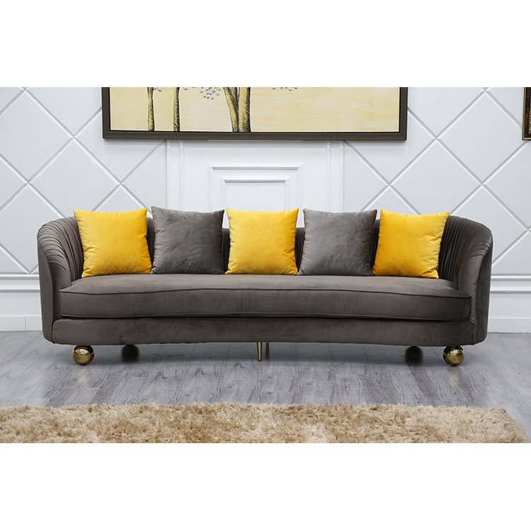 Copper nail design European modern style living room sofas bedroom set furniture 1+2+3 SEAT Factory wholesale