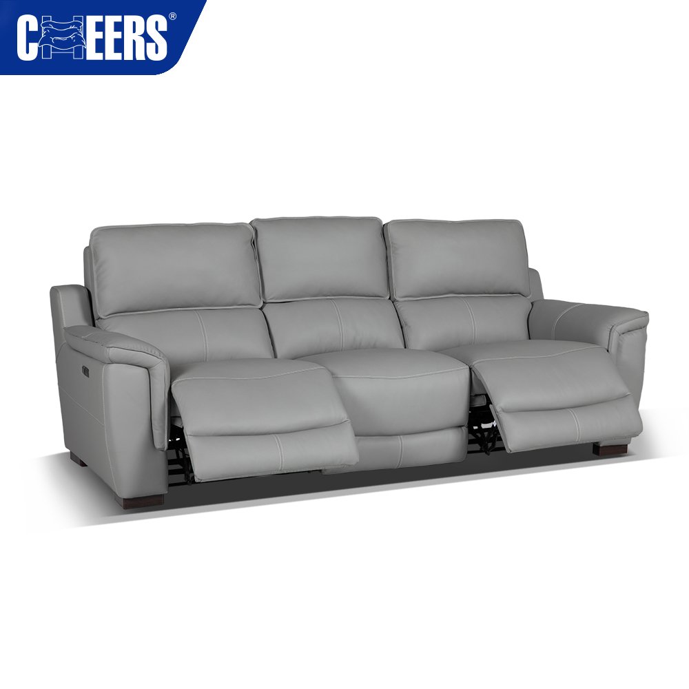 MANWAH CHEERS Power Modern Luxury Leather 3+2+1 Reclining Sofa Set Affordable Sofa Group for Living Room