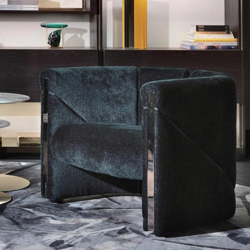 Luxury Italian style single armchair Modern design mini office sofa Living room Bedroom Comfortable seating Stylish accents