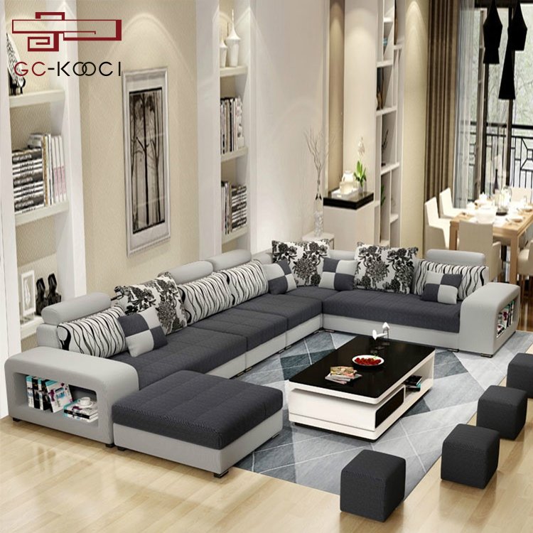 Free combination modular sectional sofa set living room modern fabric L U shape couch