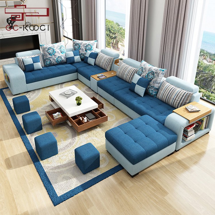 Free combination modular sectional sofa set living room modern fabric L U shape couch