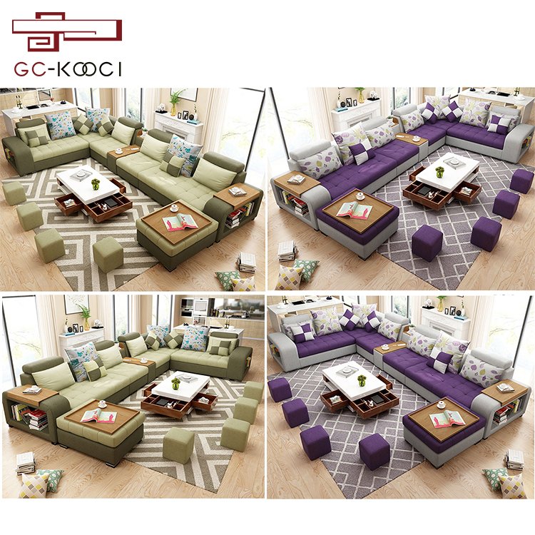 Free combination modular sectional sofa set living room modern fabric L U shape couch