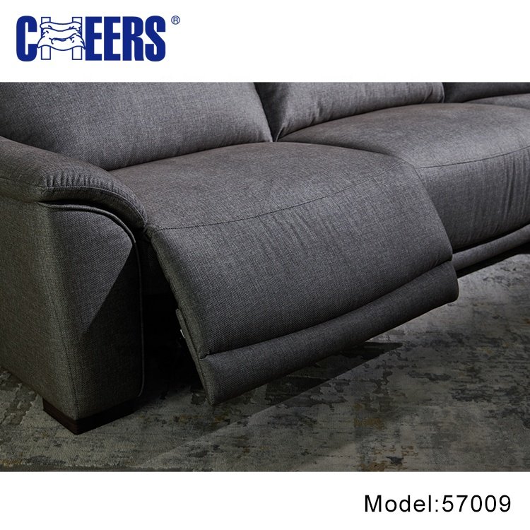 MANWAH CHEERS Electric Reclining Living Room Furniture Fabric Big Sofa with Cup hold