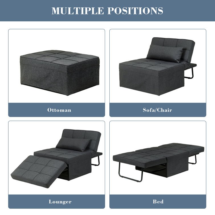 Living Room Furniture Single 4-in-1 Folding Multifunctional Office Sofa Bed with Adjustable Backrest