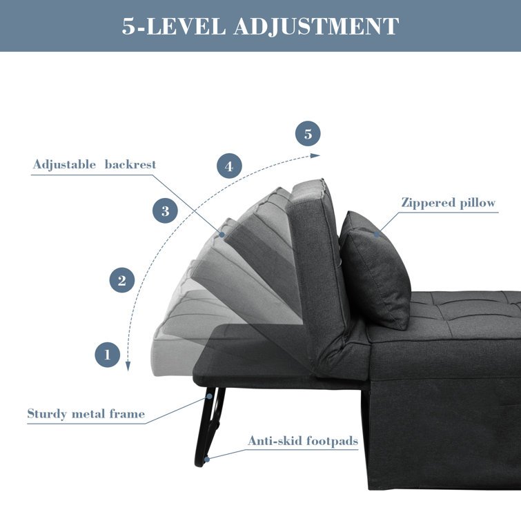 Living Room Furniture Single 4-in-1 Folding Multifunctional Office Sofa Bed with Adjustable Backrest