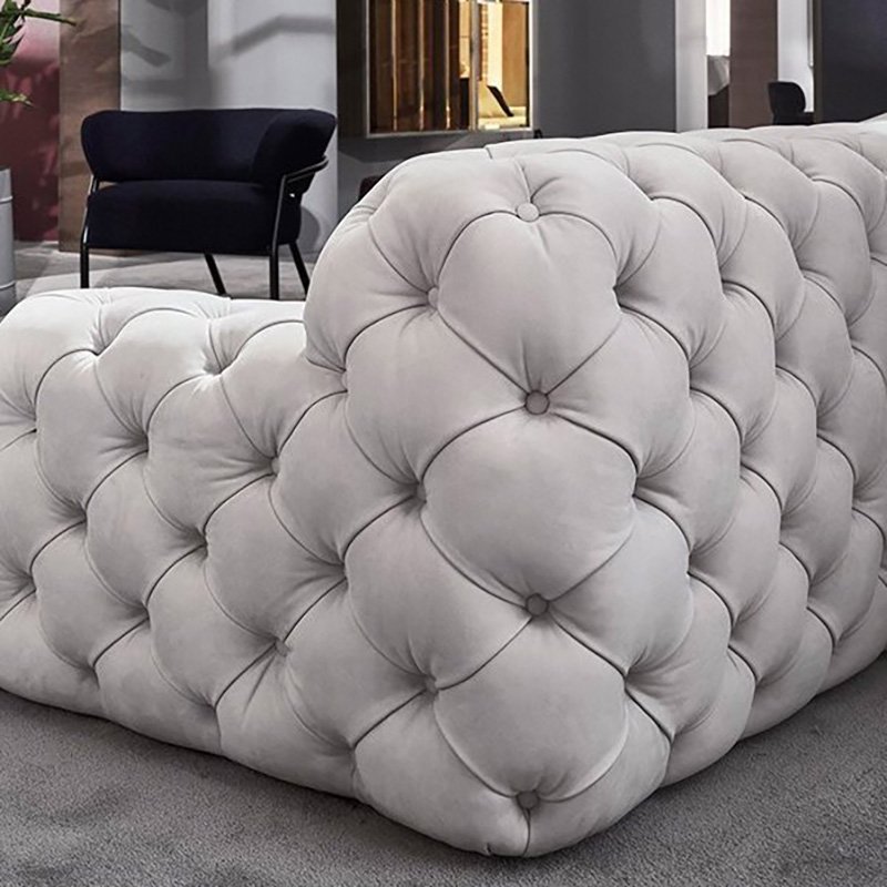 Contemporary modern luxury American style designs button living room wooden sofa set