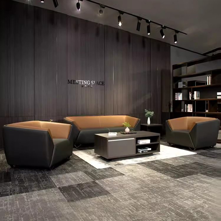 Office sofa reception area single-seat commercial leisure small business reception coffee table office sofas