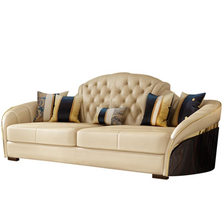Post-Modern Sofas Set Luxury High Back Couch Living Room Sofa Chesterfield Dubai Leather Sectional Stylish Sofa Furniture Set
