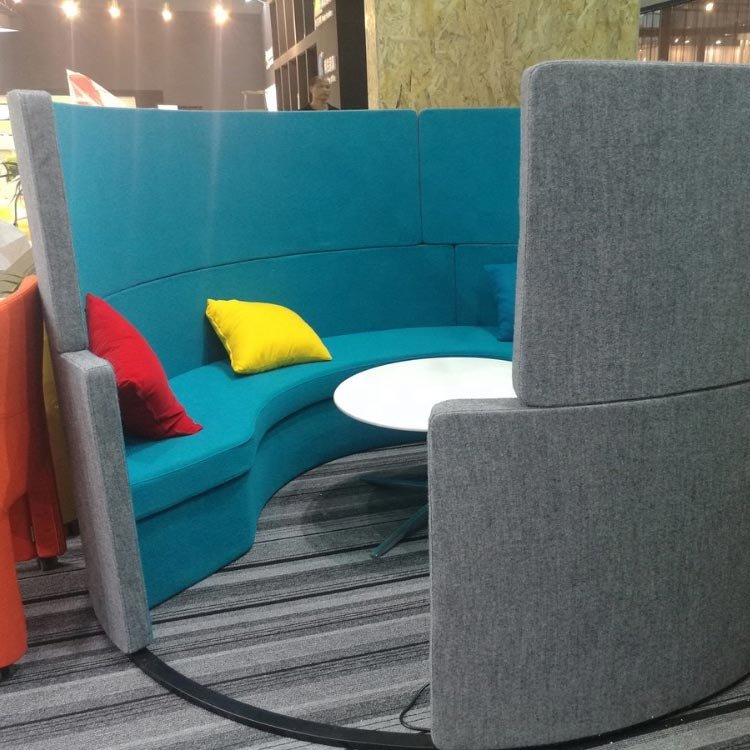 Modern pod sofa design Semi circle office booth round booth seating sofa furniture Public Area Semicircular sofa
