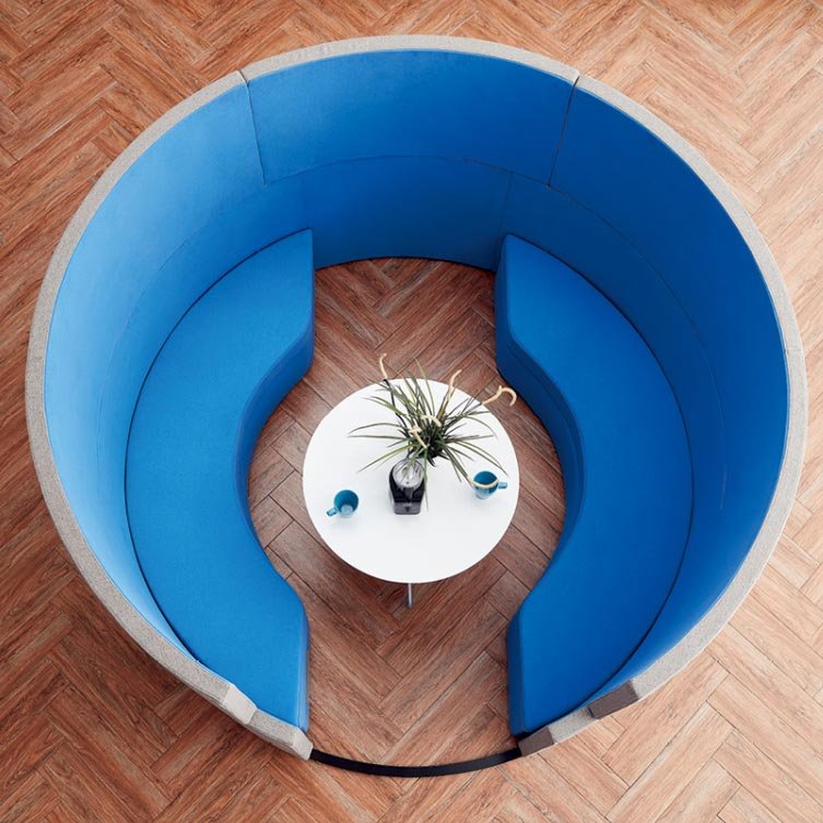 Modern pod sofa design Semi circle office booth round booth seating sofa furniture Public Area Semicircular sofa