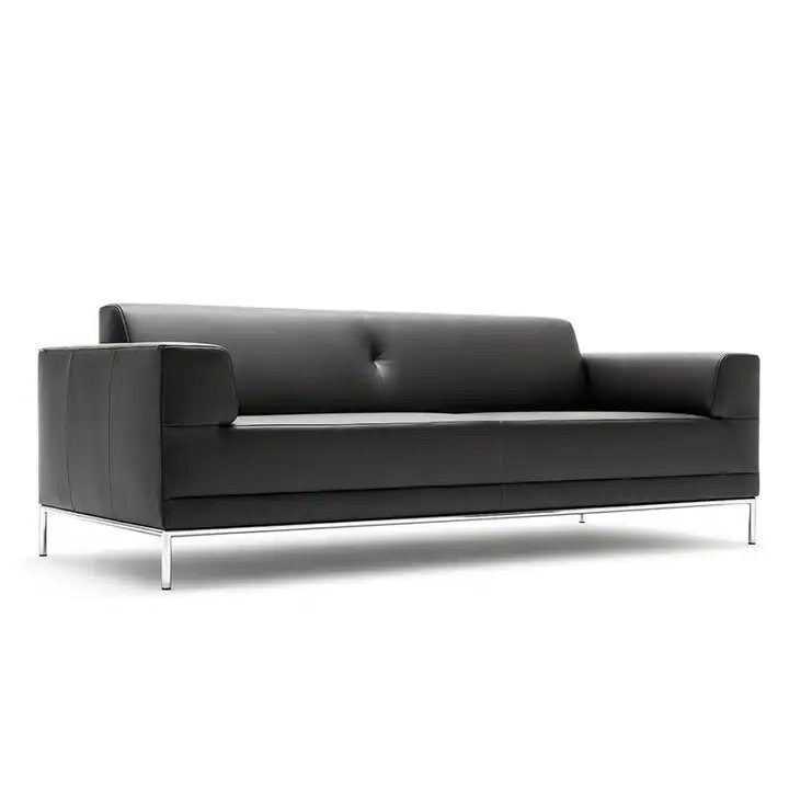 Zebai Foshan Furniture Luxury Living Room Large Seat Office Genuine Leather Sofa