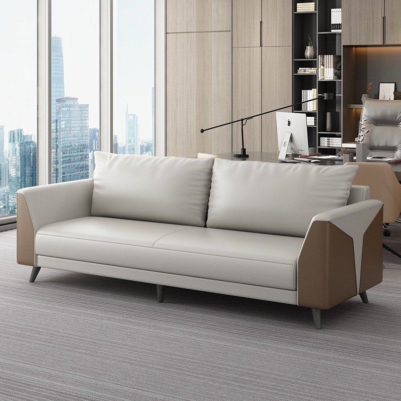 Modern Nordic 2-Seater Leather Office Sofa Set Modular European Style Schools Workshops Home Offices Commercial Reception