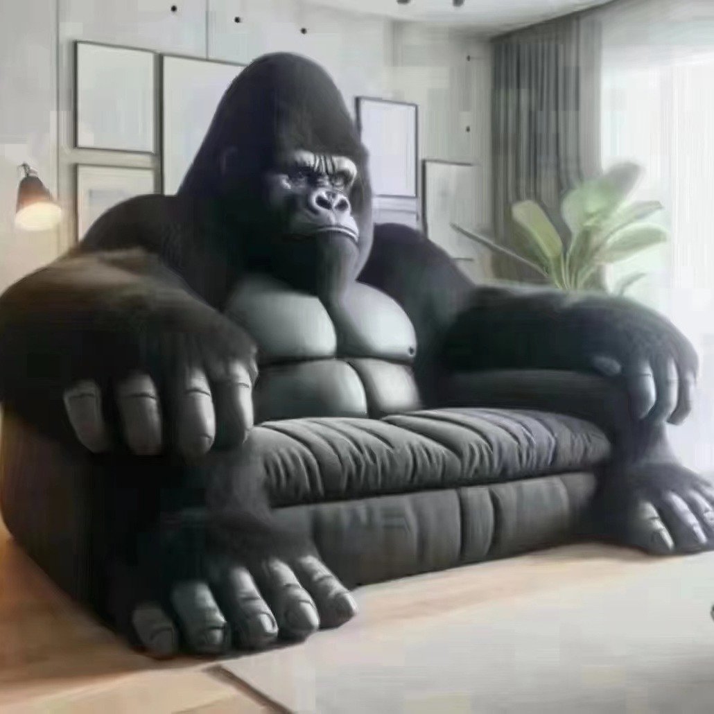 Luxury Modular Gorilla Animal Designer Cartoon Shape Sectional Sofa High Quality King Kong Sofa Hotels Halls Corner Villas Kings