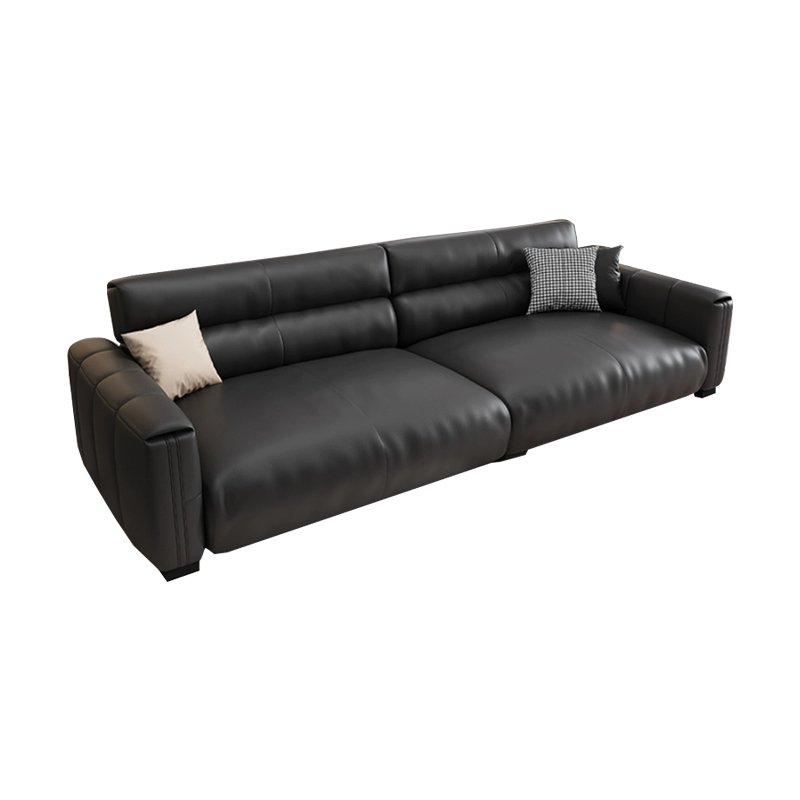 Italian Modern Minimalist Leather Office Sofa for Business Reception or Living Room Hotel Use Three-Person Combination