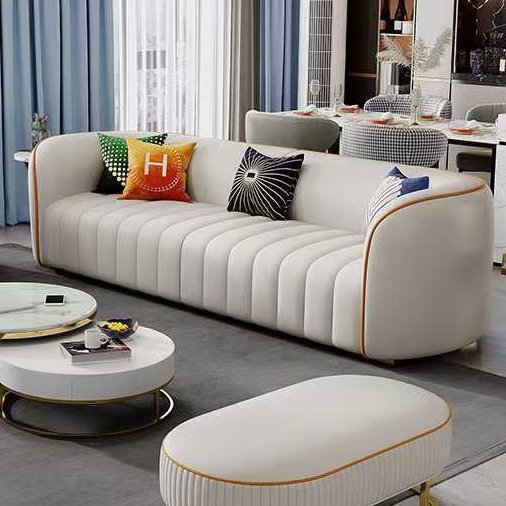 Modern synthetic leather Living Room Sofa Bed Home Office Set Living room furniture modern luxury curved leather sofa