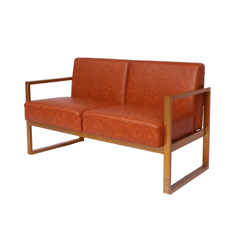 Waiting Room Simple Design Office Sofa lounge Retro Style Modern Brown Leather Sofas